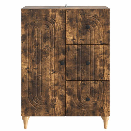 Dressoir met lade Gerookt eiken 66 x 34,5 x 90 cm Bewerkt hout
