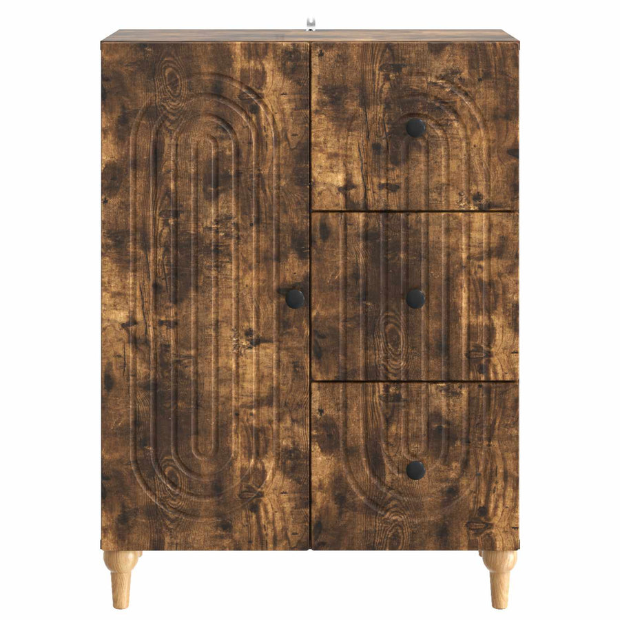Dressoir met lade Gerookt eiken 66 x 34,5 x 90 cm Bewerkt hout