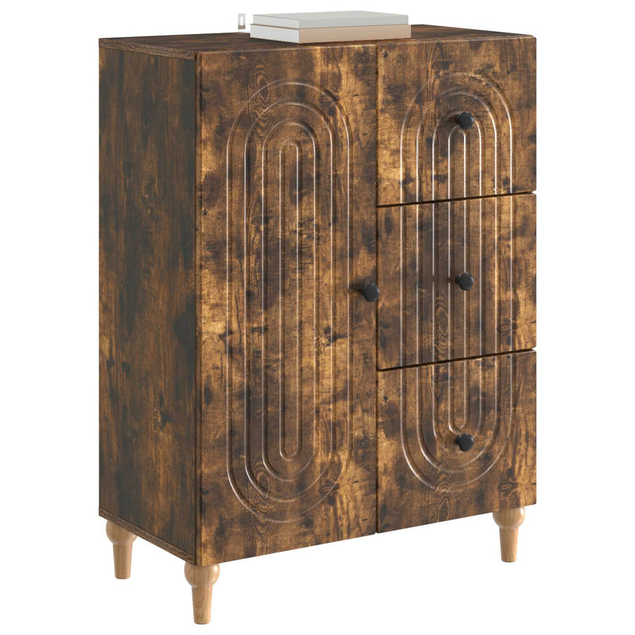 Dressoir met lade Gerookt eiken 66 x 34,5 x 90 cm Bewerkt hout