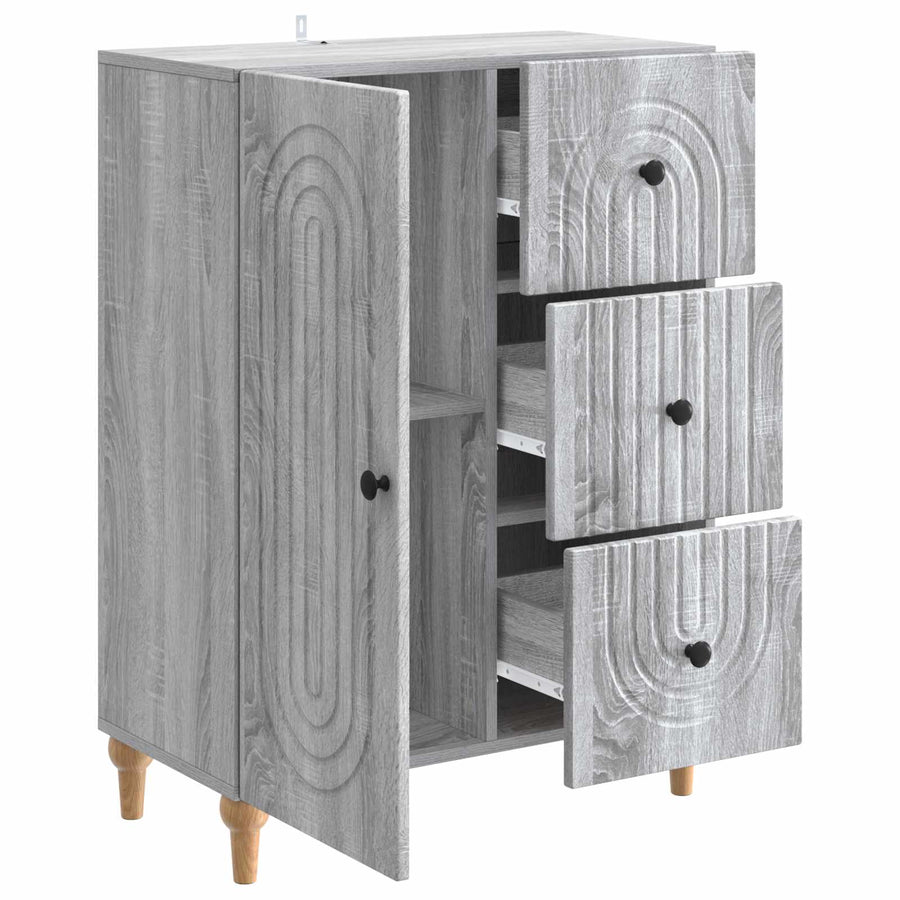 Dressoir met lade Grijs sonoma 66 x 34,5 x 90 cm Bewerkt hout