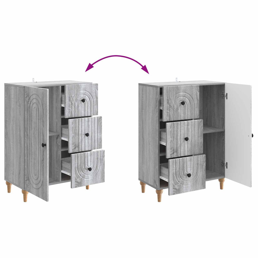 Dressoir met lade Grijs sonoma 66 x 34,5 x 90 cm Bewerkt hout