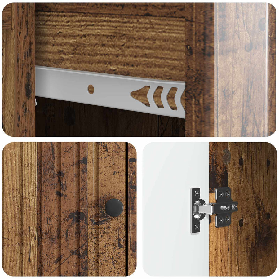 Dressoir met lade Oud hout 66 x 34,5 x 90 cm Bewerkt hout