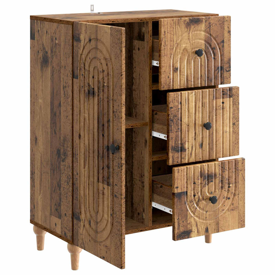 Dressoir met lade Oud hout 66 x 34,5 x 90 cm Bewerkt hout