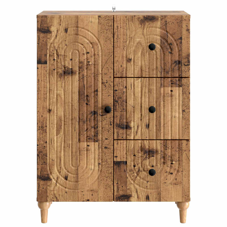 Dressoir met lade Oud hout 66 x 34,5 x 90 cm Bewerkt hout