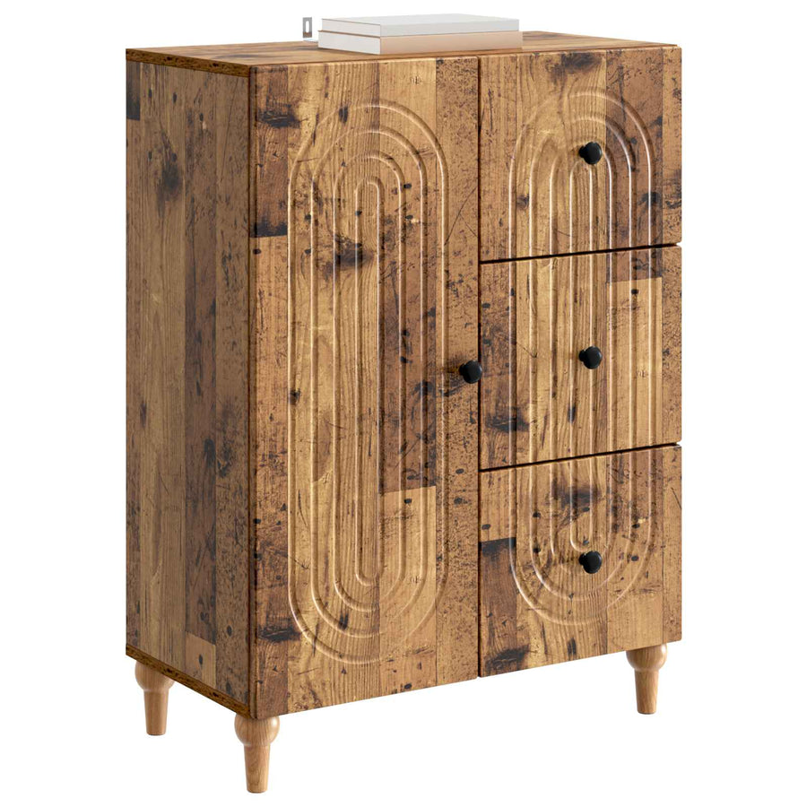Dressoir met lade Oud hout 66 x 34,5 x 90 cm Bewerkt hout