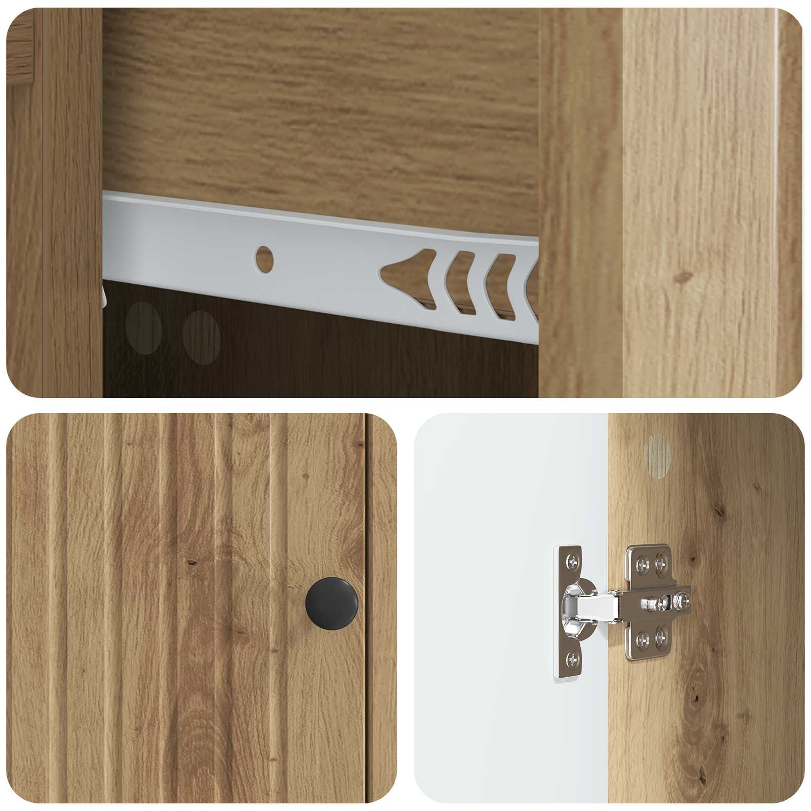 Dressoir Artisanaal eiken 66 x 34,5 x 90 cm Bewerkt hout