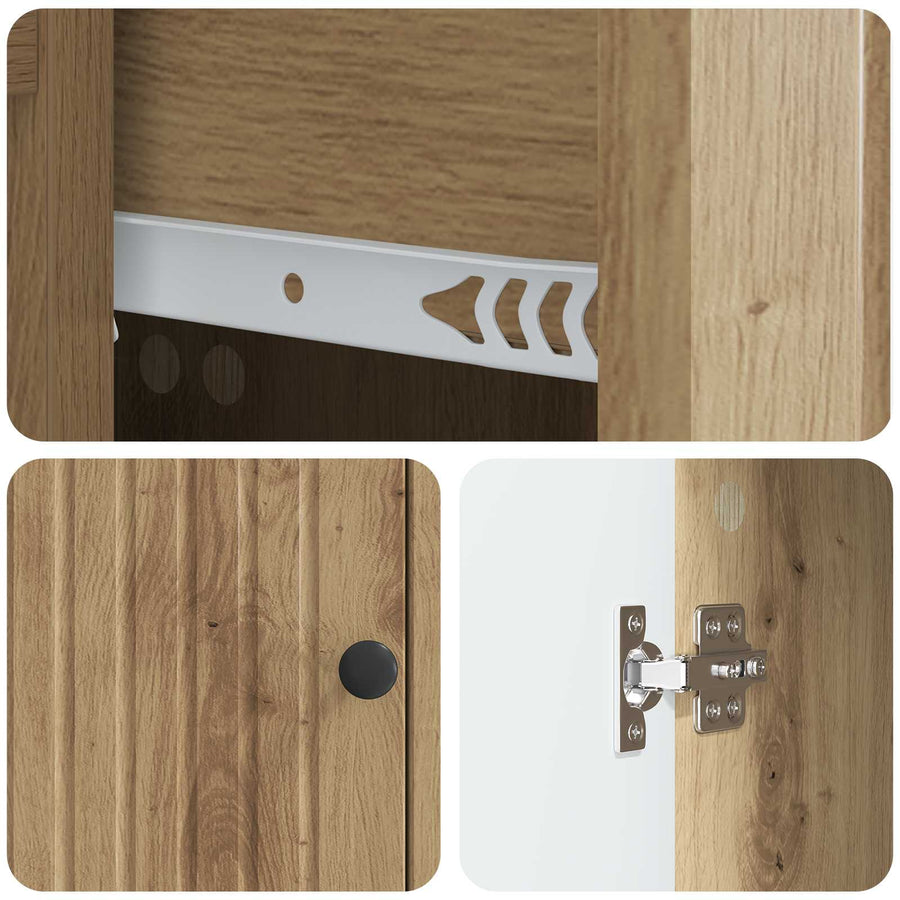 Dressoir Artisanaal eiken 66 x 34,5 x 90 cm Bewerkt hout