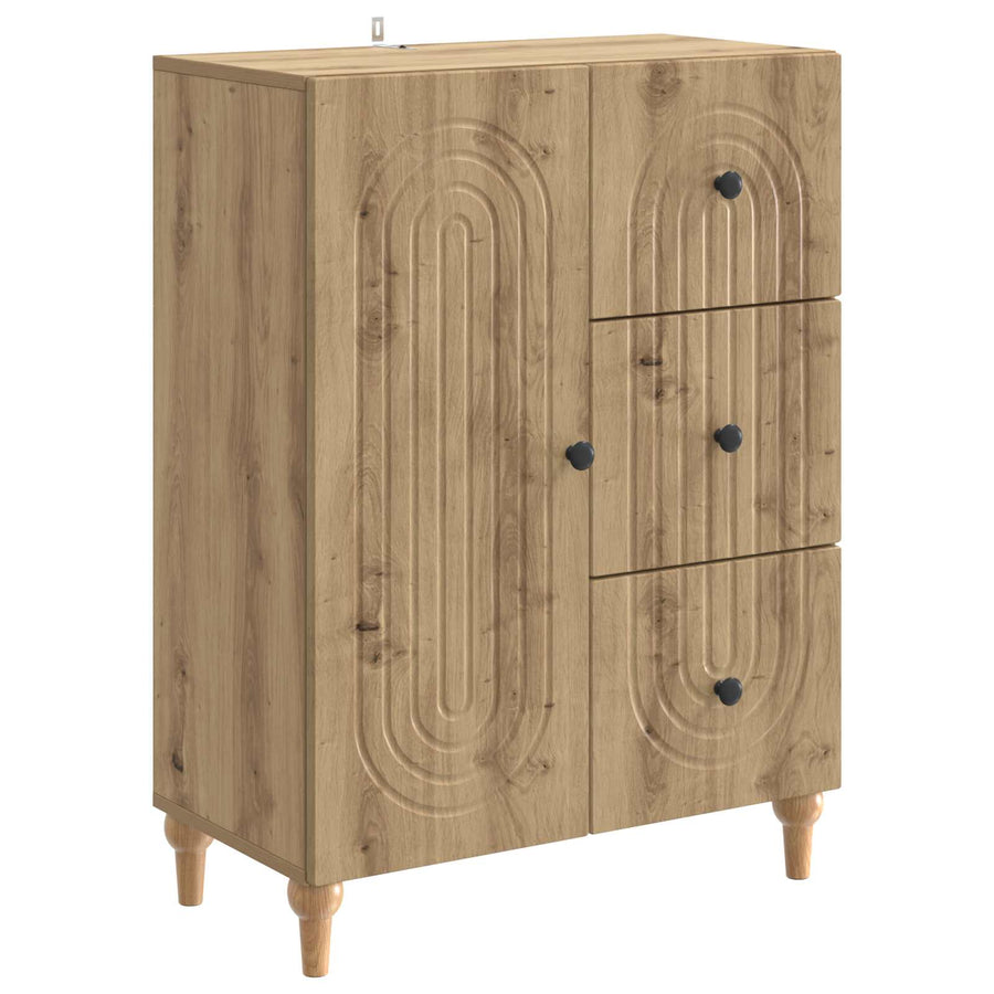 Dressoir Artisanaal eiken 66 x 34,5 x 90 cm Bewerkt hout