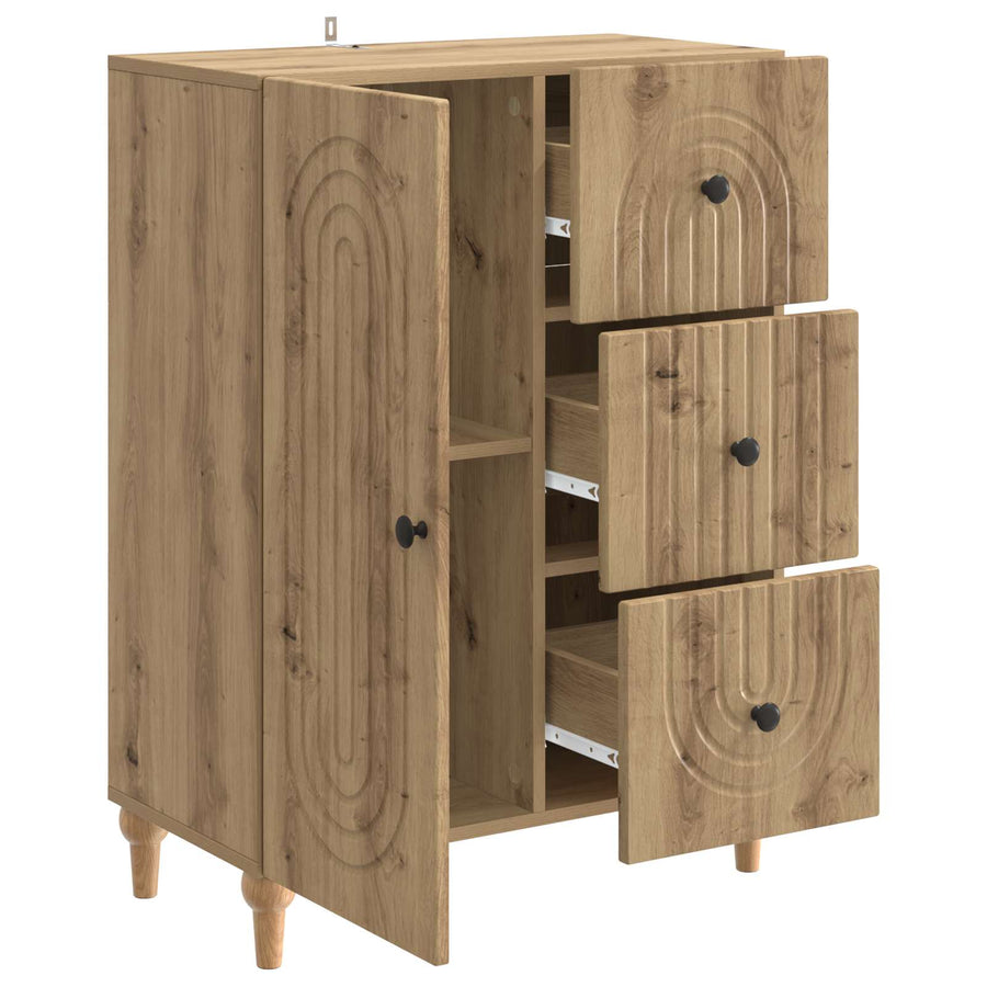 Dressoir Artisanaal eiken 66 x 34,5 x 90 cm Bewerkt hout