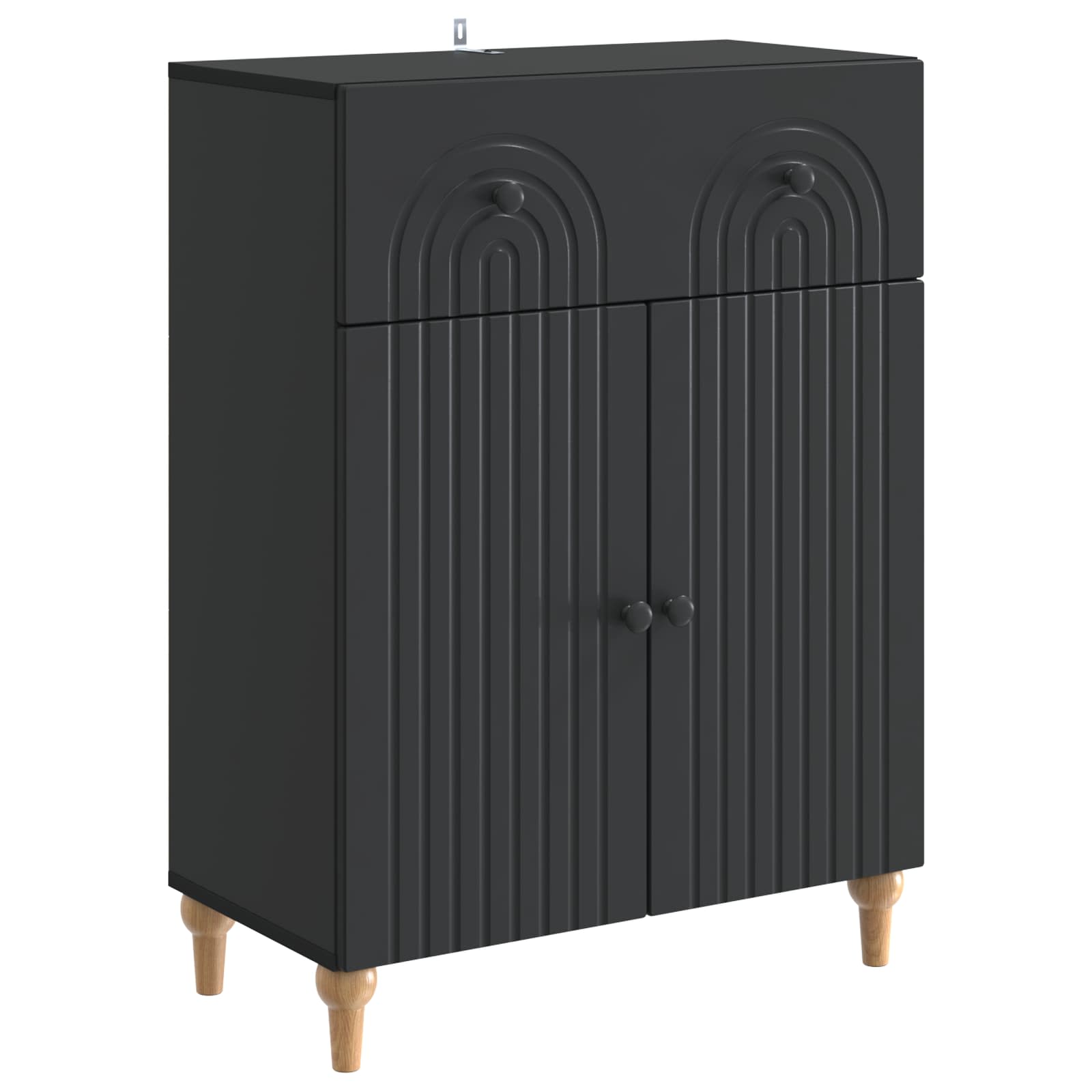 Dressoir met lade Zwart 66 x 34,5 x 90 cm Bewerkt hout