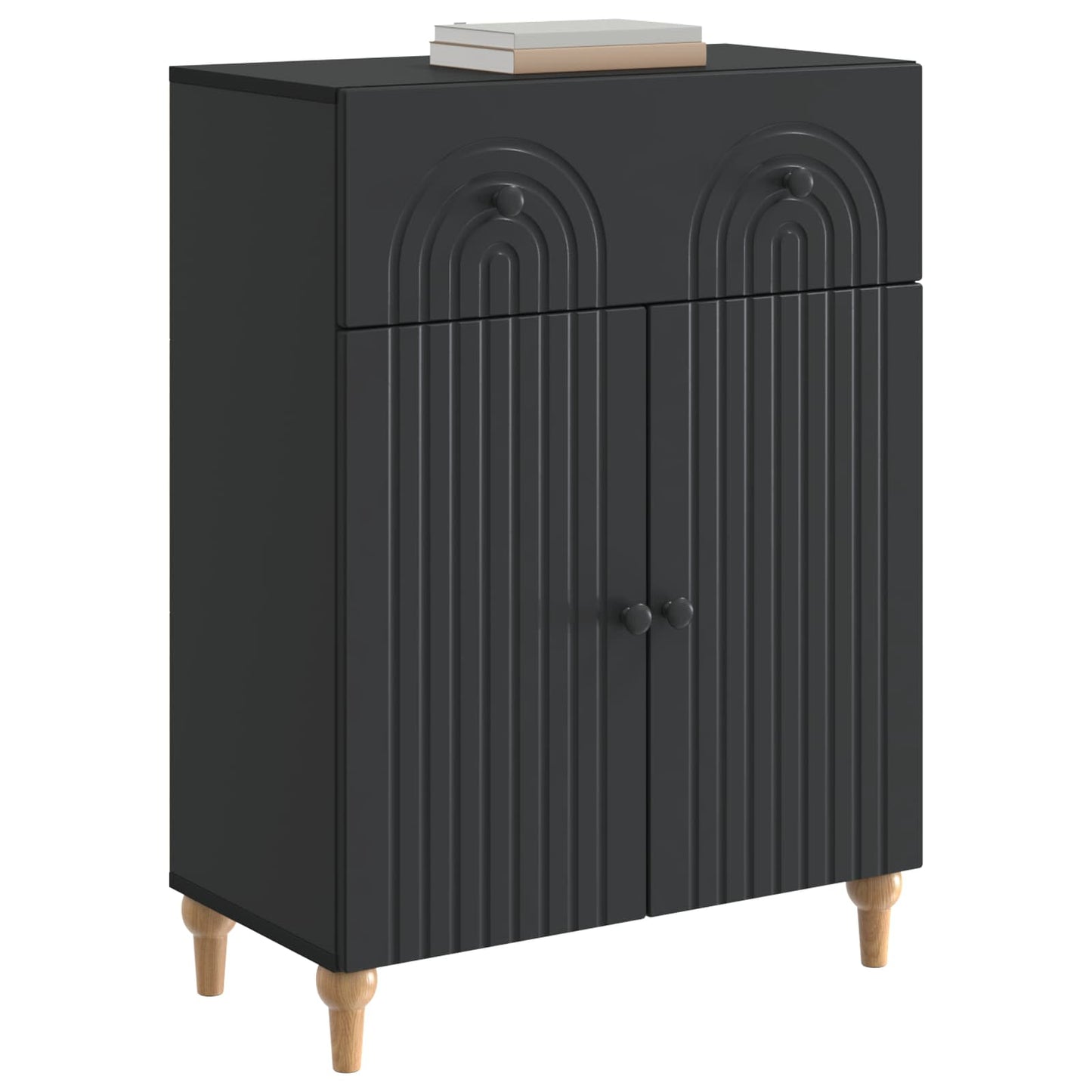 Dressoir met lade Zwart 66 x 34,5 x 90 cm Bewerkt hout