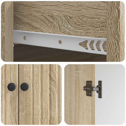 Dressoir met lade Sonoma Eiken 66 x 34,5 x 90 cm Bewerkt hout