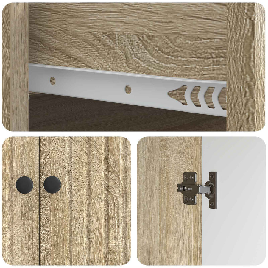 Dressoir met lade Sonoma Eiken 66 x 34,5 x 90 cm Bewerkt hout