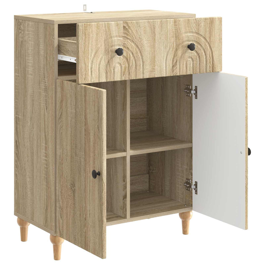 Dressoir met lade Sonoma Eiken 66 x 34,5 x 90 cm Bewerkt hout