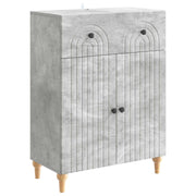 Dressoir 66x34.5x90 cm betongrijs bewerkt hout