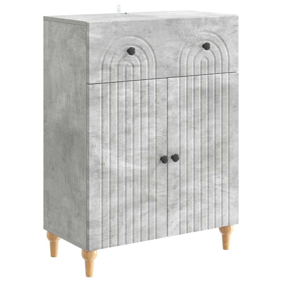 Dressoir met lade Betongrijs 66 x 34,5 x 90 cm Bewerkt hout