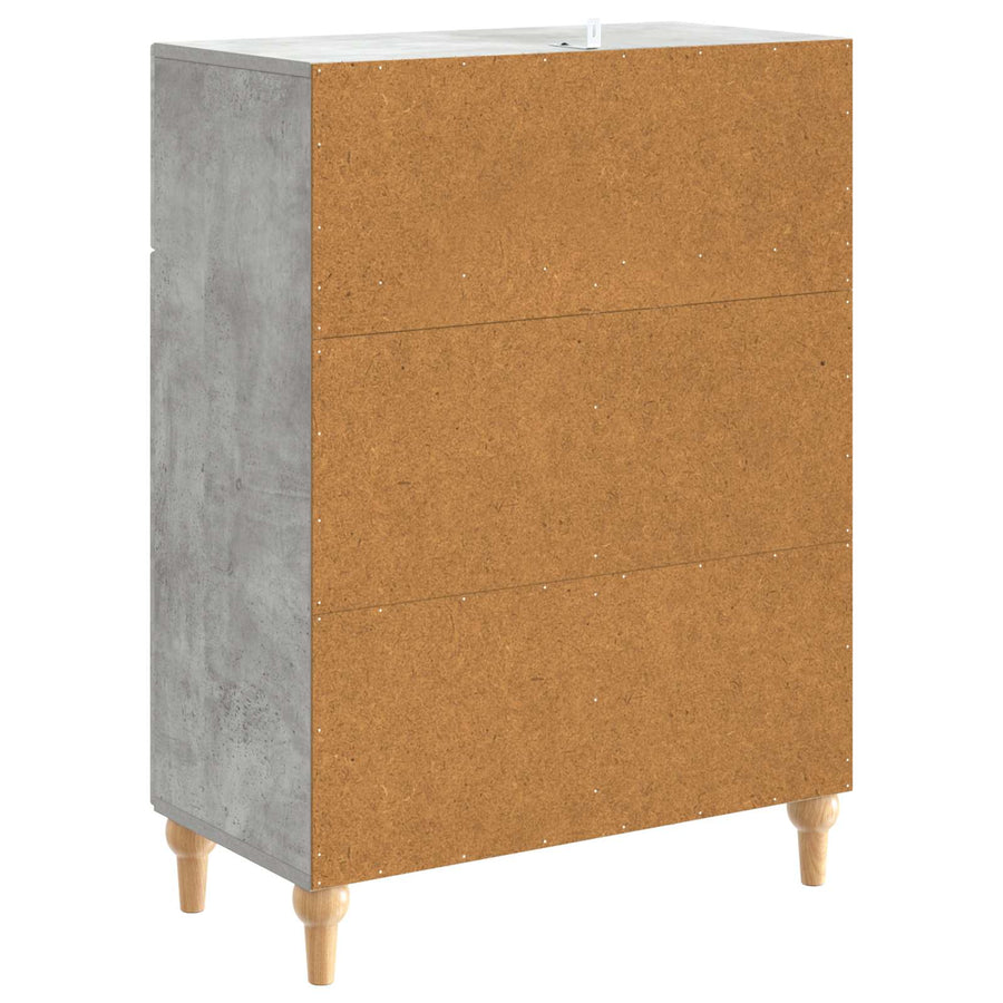 Dressoir met lade Betongrijs 66 x 34,5 x 90 cm Bewerkt hout