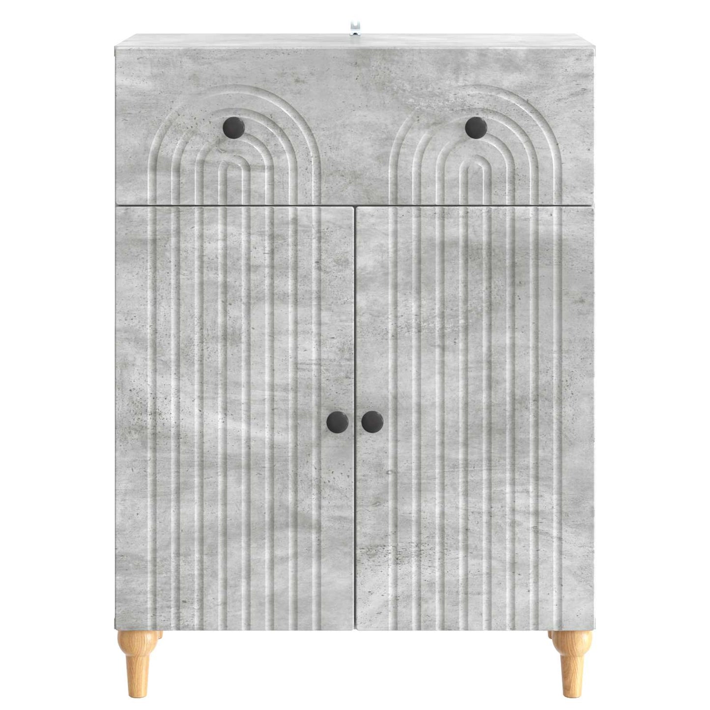 Dressoir met lade Betongrijs 66 x 34,5 x 90 cm Bewerkt hout