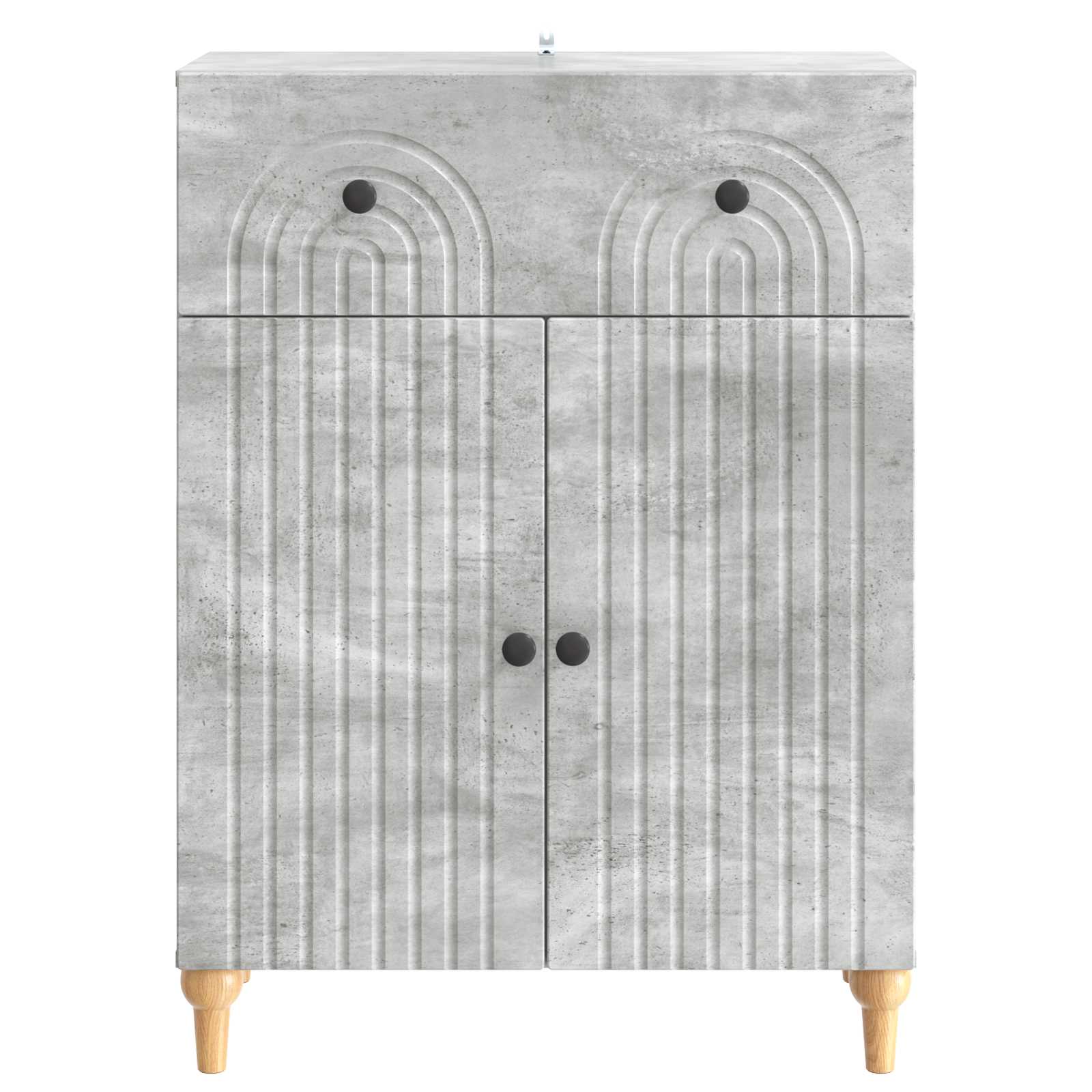 Dressoir met lade Betongrijs 66 x 34,5 x 90 cm Bewerkt hout