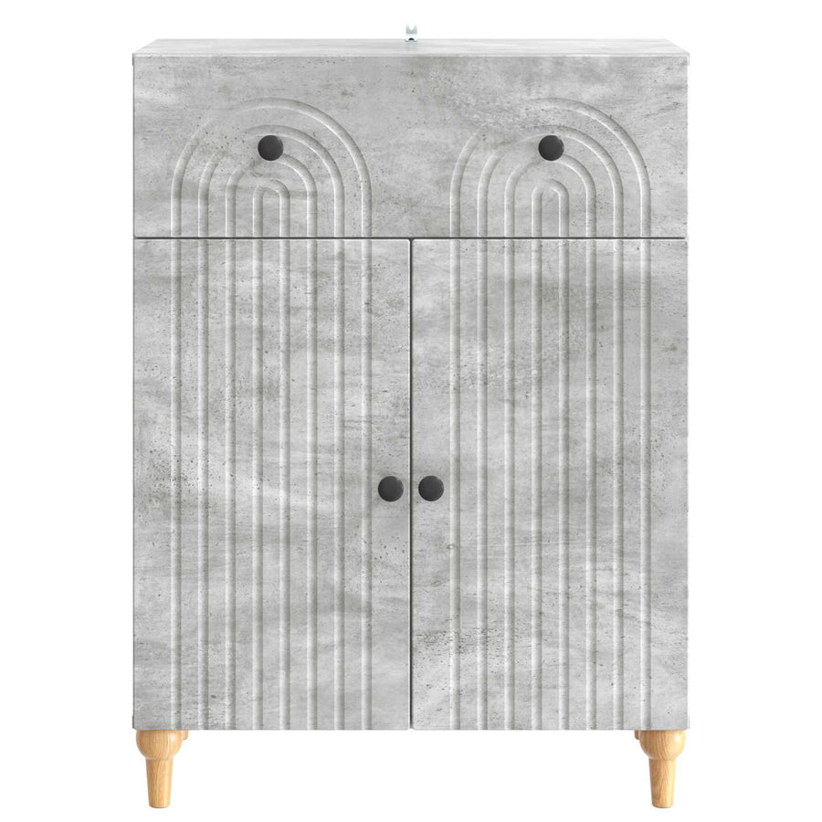Dressoir met lade Betongrijs 66 x 34,5 x 90 cm Bewerkt hout