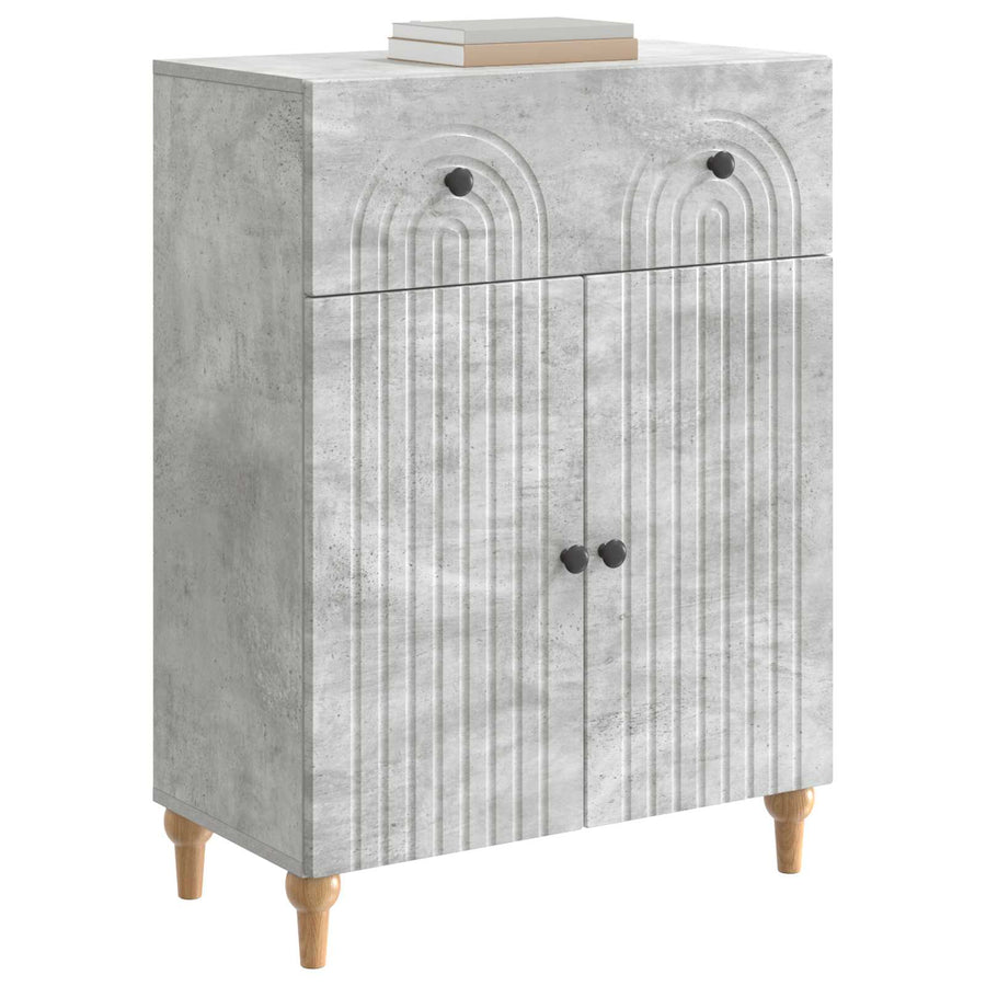 Dressoir met lade Betongrijs 66 x 34,5 x 90 cm Bewerkt hout