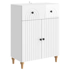 Dressoir 66x34,5x90 cm hoogglans wit bewerkt hout