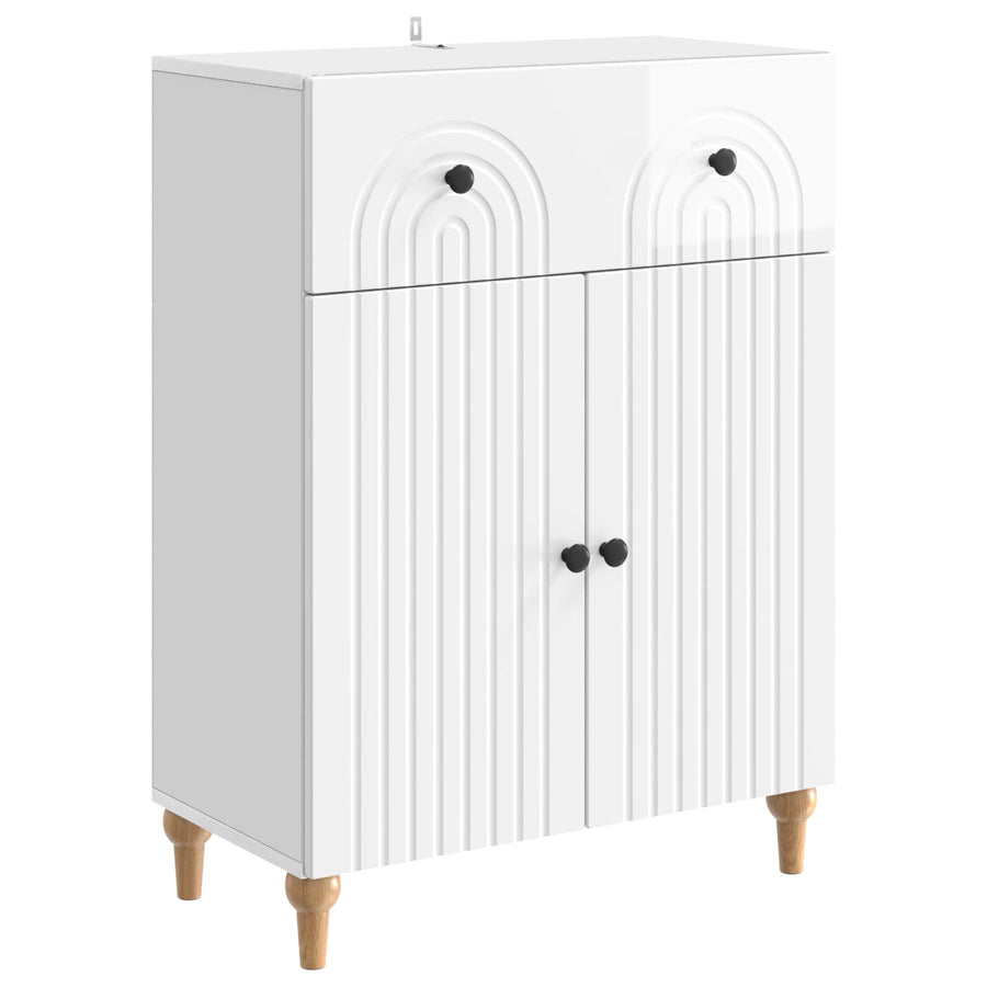 Dressoir met lade Hoogglans Wit 66 x 34,5 x 90 cm Bewerkt hout
