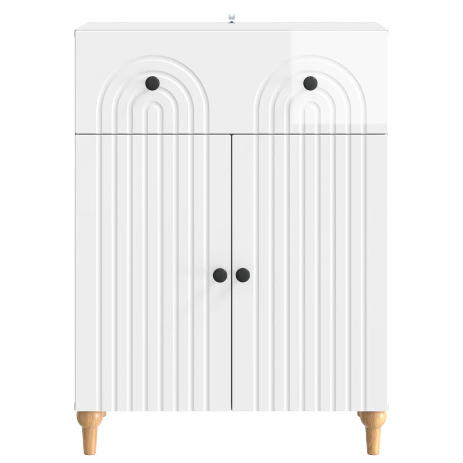 Dressoir met lade Hoogglans Wit 66 x 34,5 x 90 cm Bewerkt hout