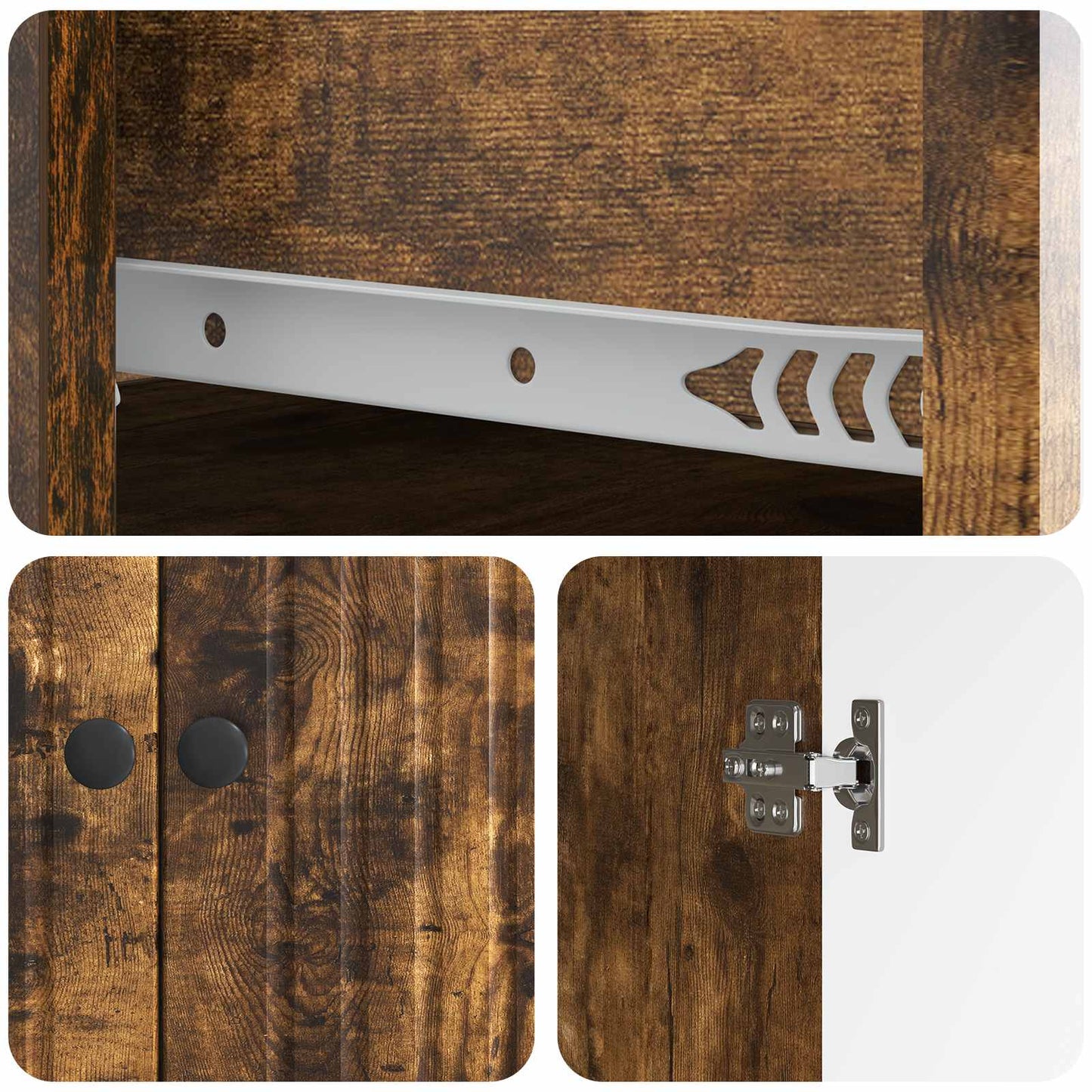 Dressoir met lade Gerookt eiken 66 x 34,5 x 90 cm Bewerkt hout
