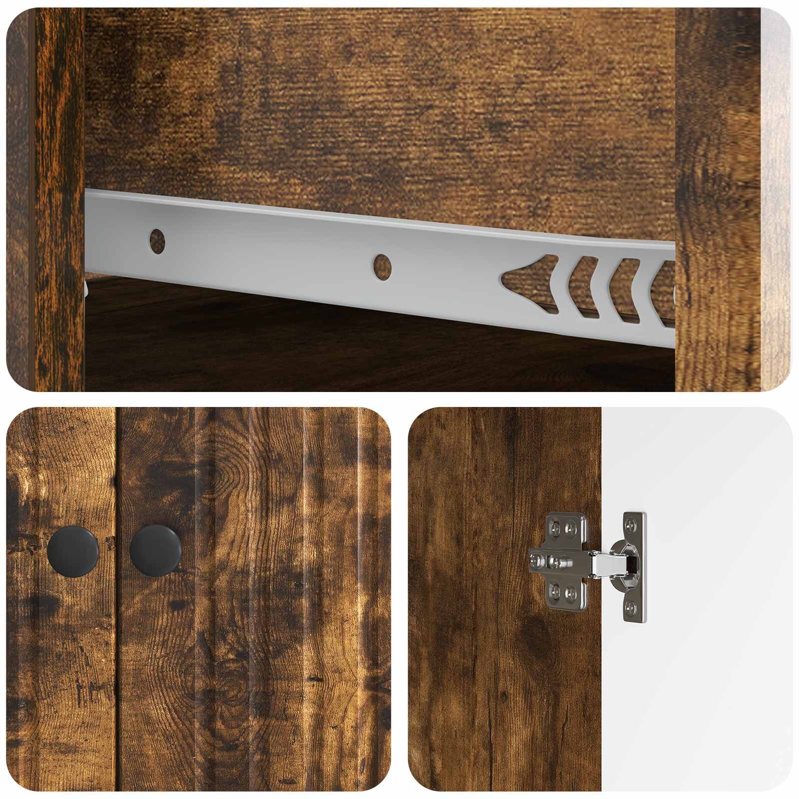 Dressoir met lade Gerookt eiken 66 x 34,5 x 90 cm Bewerkt hout