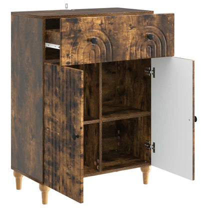 Dressoir met lade Gerookt eiken 66 x 34,5 x 90 cm Bewerkt hout