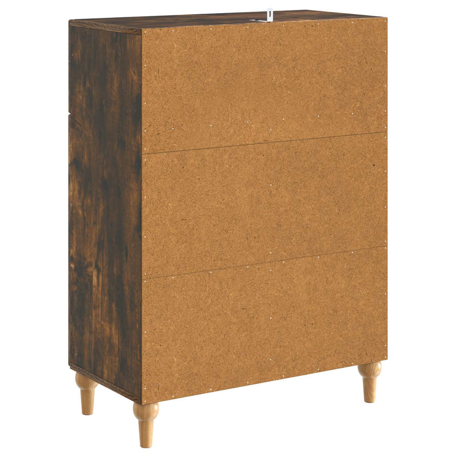 Dressoir met lade Gerookt eiken 66 x 34,5 x 90 cm Bewerkt hout