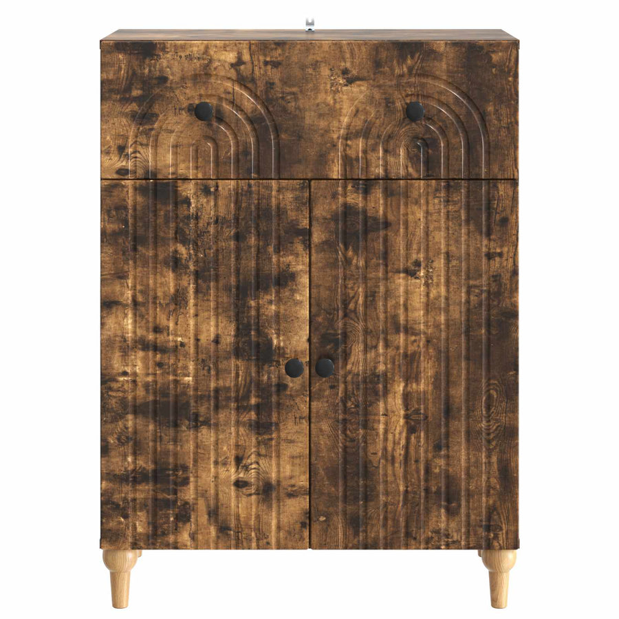 Dressoir met lade Gerookt eiken 66 x 34,5 x 90 cm Bewerkt hout