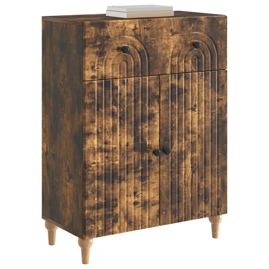Dressoir met lade Gerookt eiken 66 x 34,5 x 90 cm Bewerkt hout