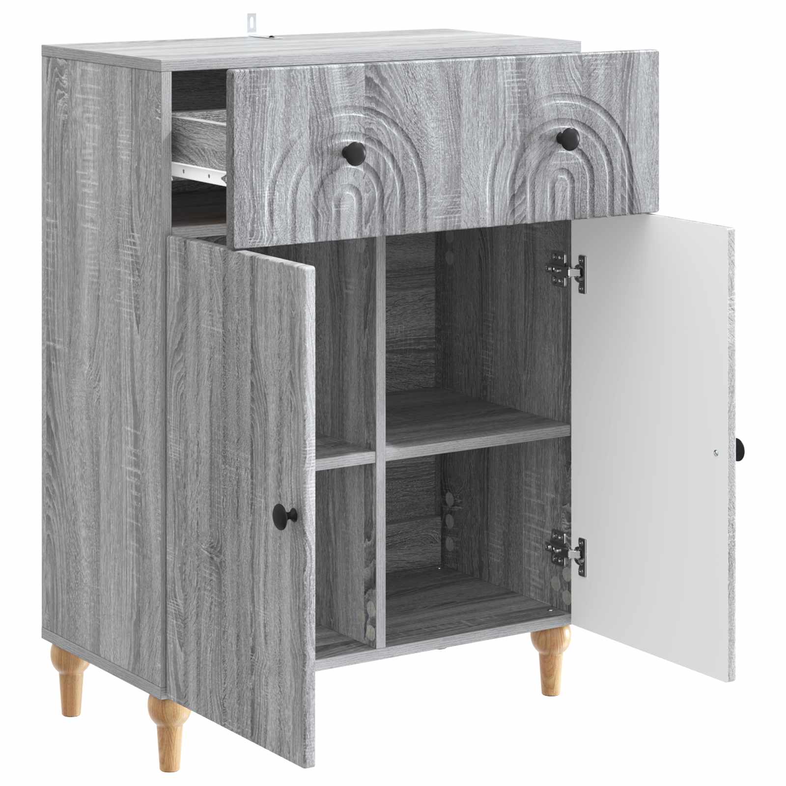 Dressoir met lade Grijs sonoma 66 x 34,5 x 90 cm Bewerkt hout
