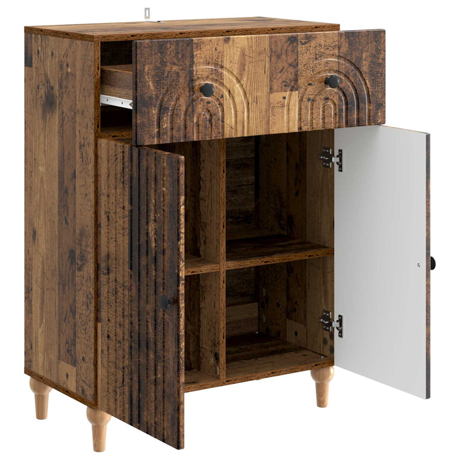 Dressoir met lade Oud hout 66 x 34,5 x 90 cm Bewerkt hout