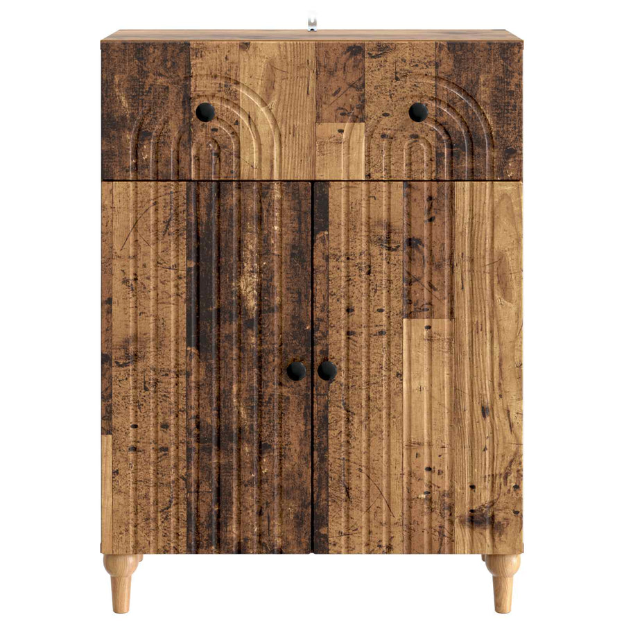 Dressoir met lade Oud hout 66 x 34,5 x 90 cm Bewerkt hout