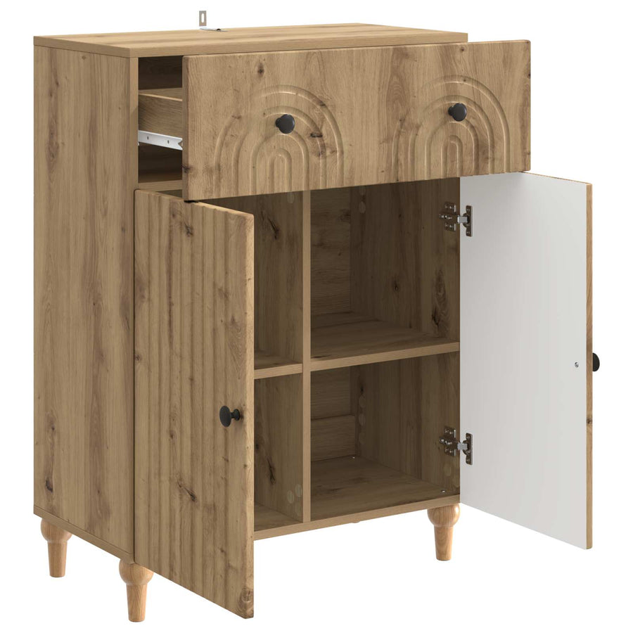 Dressoir Artisanaal eiken 66 x 34,5 x 90 cm Bewerkt hout