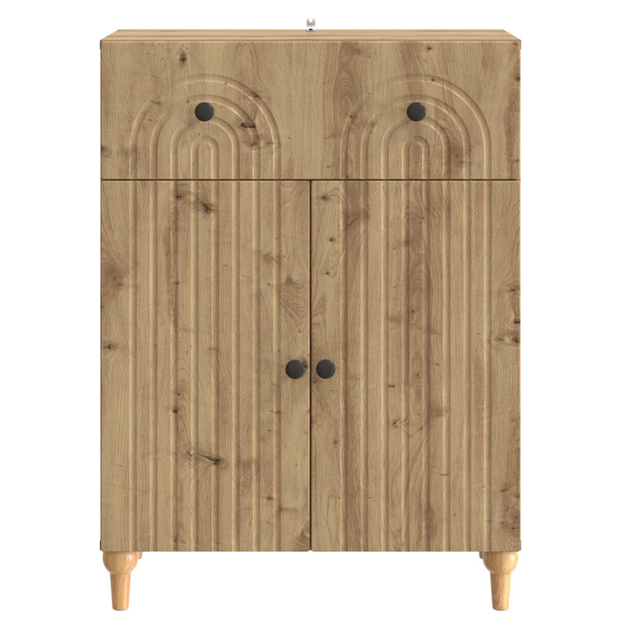 Dressoir Artisanaal eiken 66 x 34,5 x 90 cm Bewerkt hout