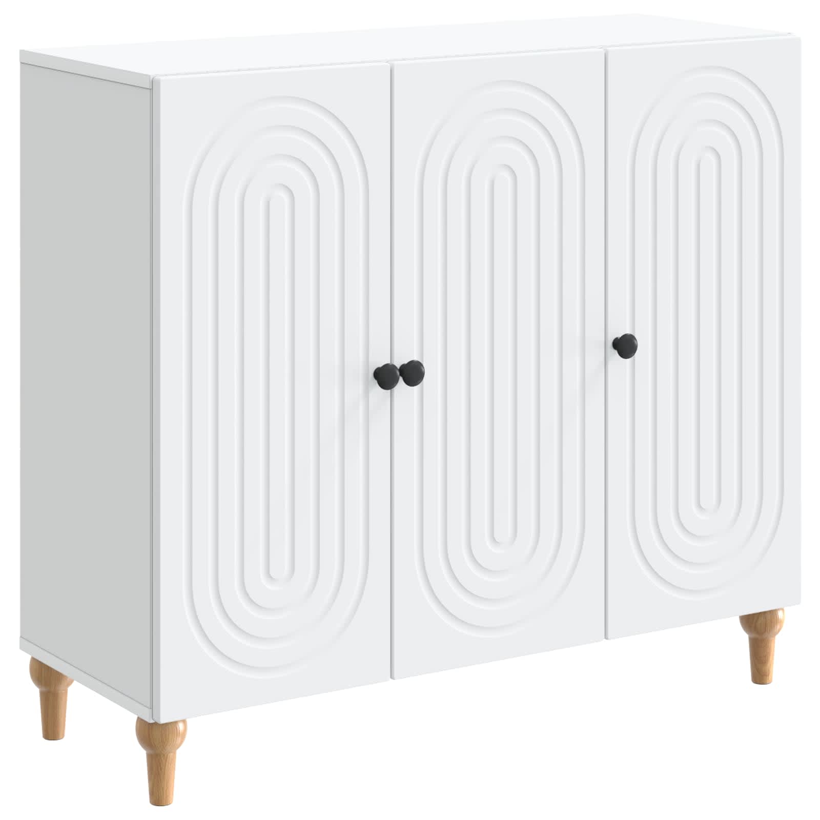 Dressoir Wit 89 x 34,5 x 80 cm Bewerkt hout