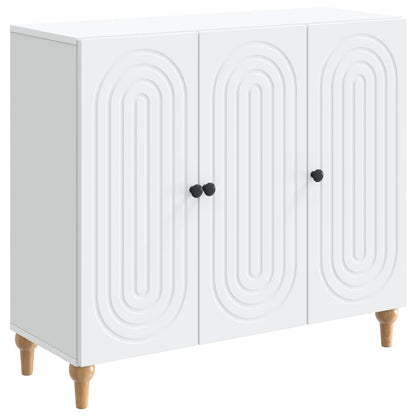Dressoir Wit 89 x 34,5 x 80 cm Bewerkt hout