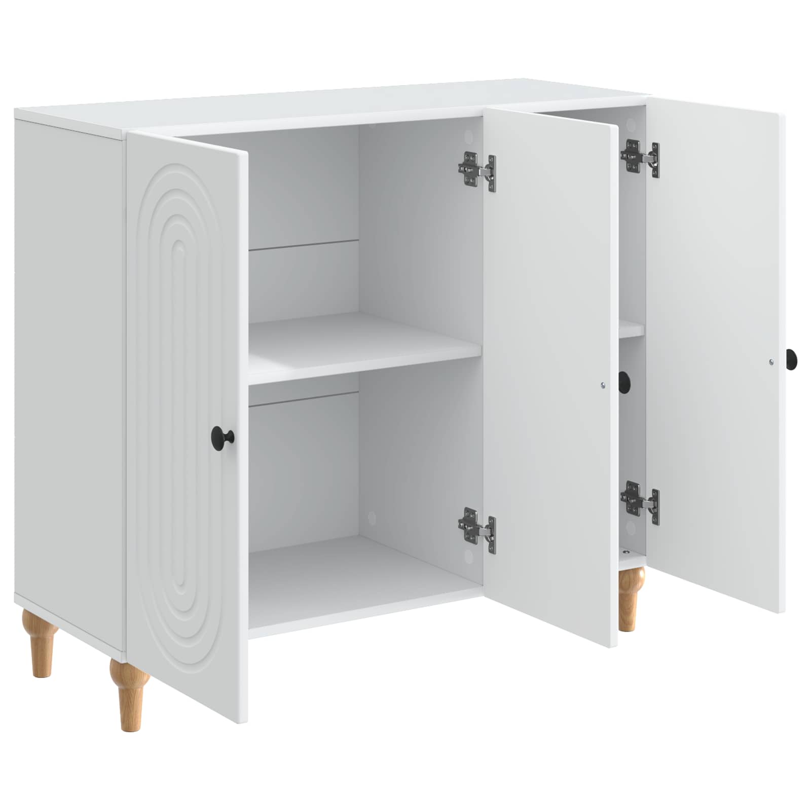 Dressoir Wit 89 x 34,5 x 80 cm Bewerkt hout