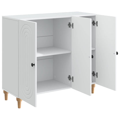 Dressoir Wit 89 x 34,5 x 80 cm Bewerkt hout