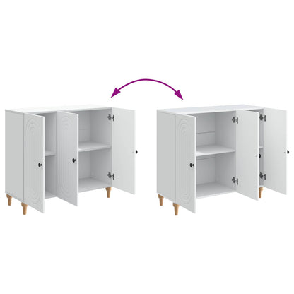 Dressoir Wit 89 x 34,5 x 80 cm Bewerkt hout