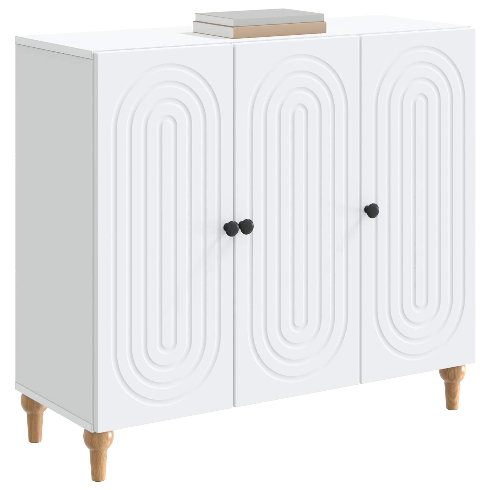 Dressoir Wit 89 x 34,5 x 80 cm Bewerkt hout
