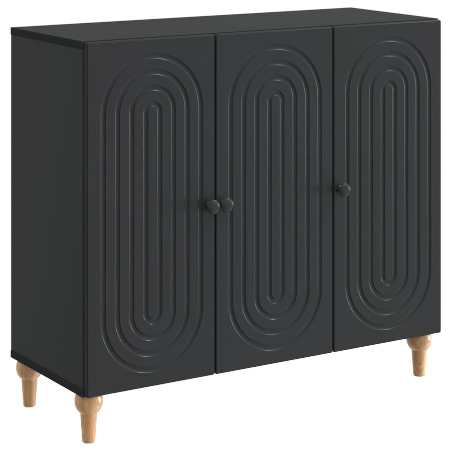 Dressoir Zwart 89 x 34,5 x 80 cm Bewerkt hout
