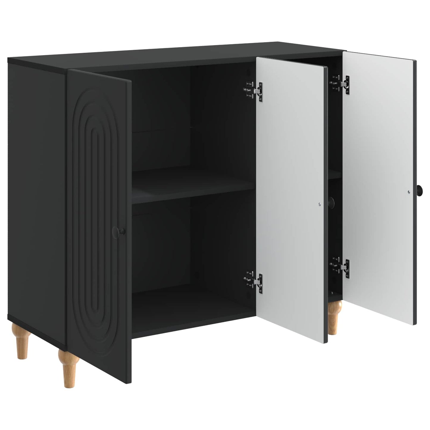 Dressoir Zwart 89 x 34,5 x 80 cm Bewerkt hout