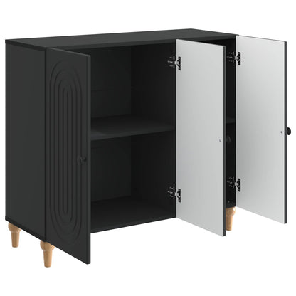 Dressoir Zwart 89 x 34,5 x 80 cm Bewerkt hout