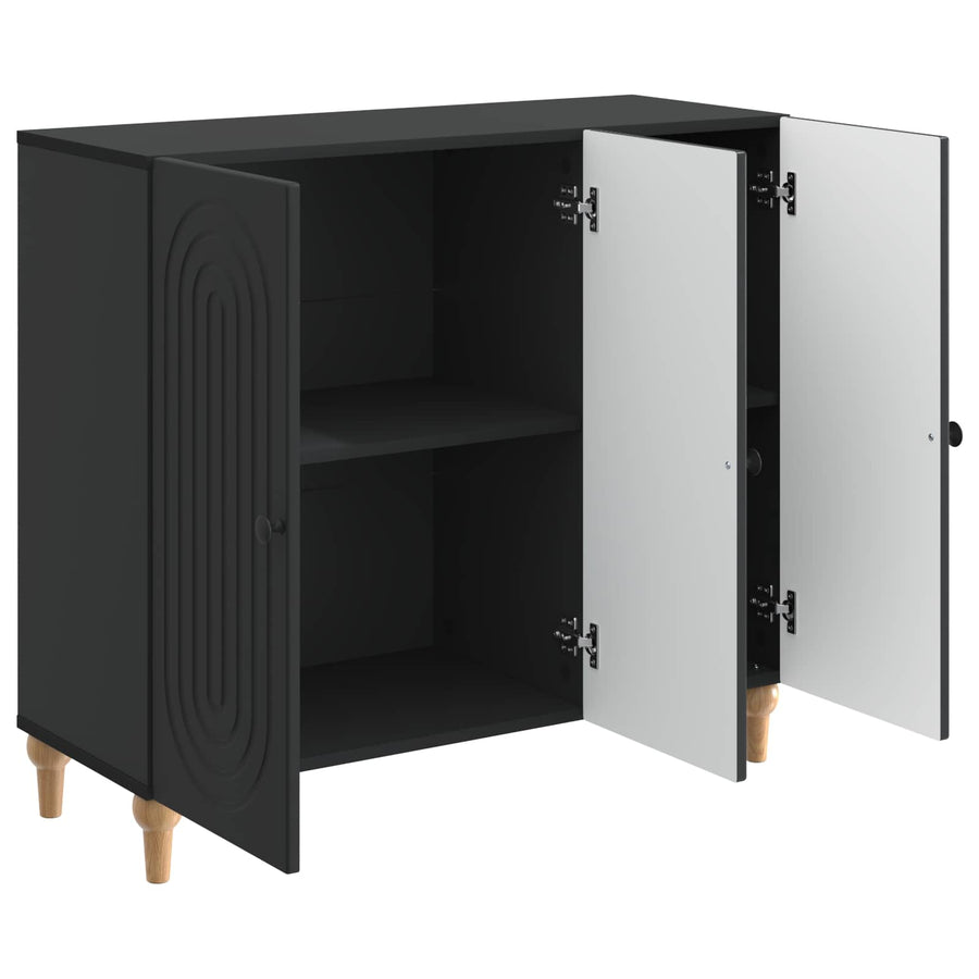 Dressoir Zwart 89 x 34,5 x 80 cm Bewerkt hout