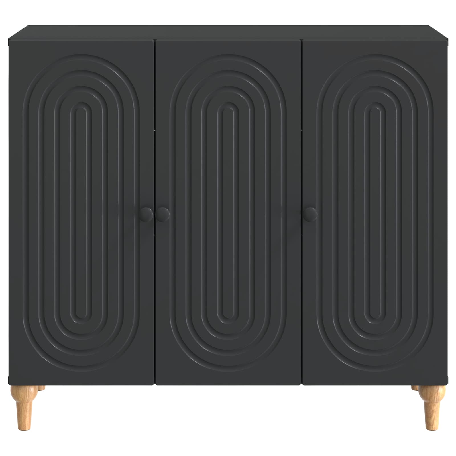 Dressoir Zwart 89 x 34,5 x 80 cm Bewerkt hout